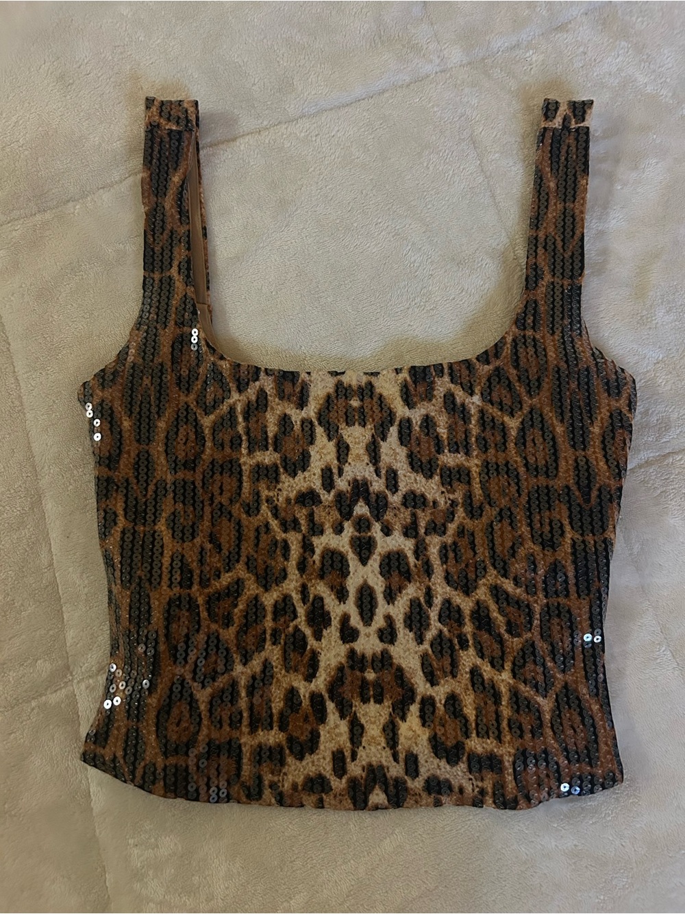 Leopard Print Sequin Tank
